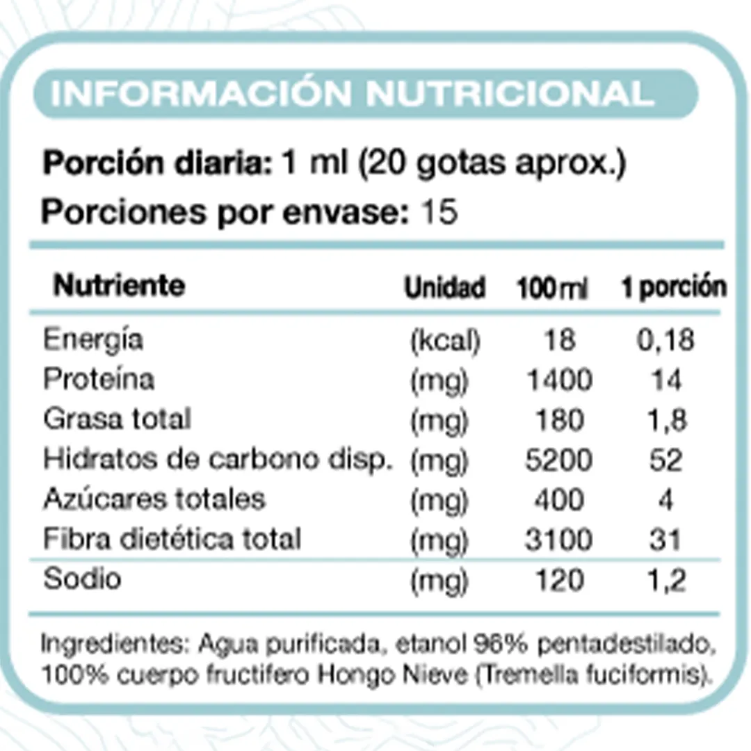 Hongo Nieve<br><span style="font-size:14px">15 ml | Sublingual - Gotas</span><br><span style="font-size:12px">Triple Extracción - Concentración 3:1</span> - Imagen 2