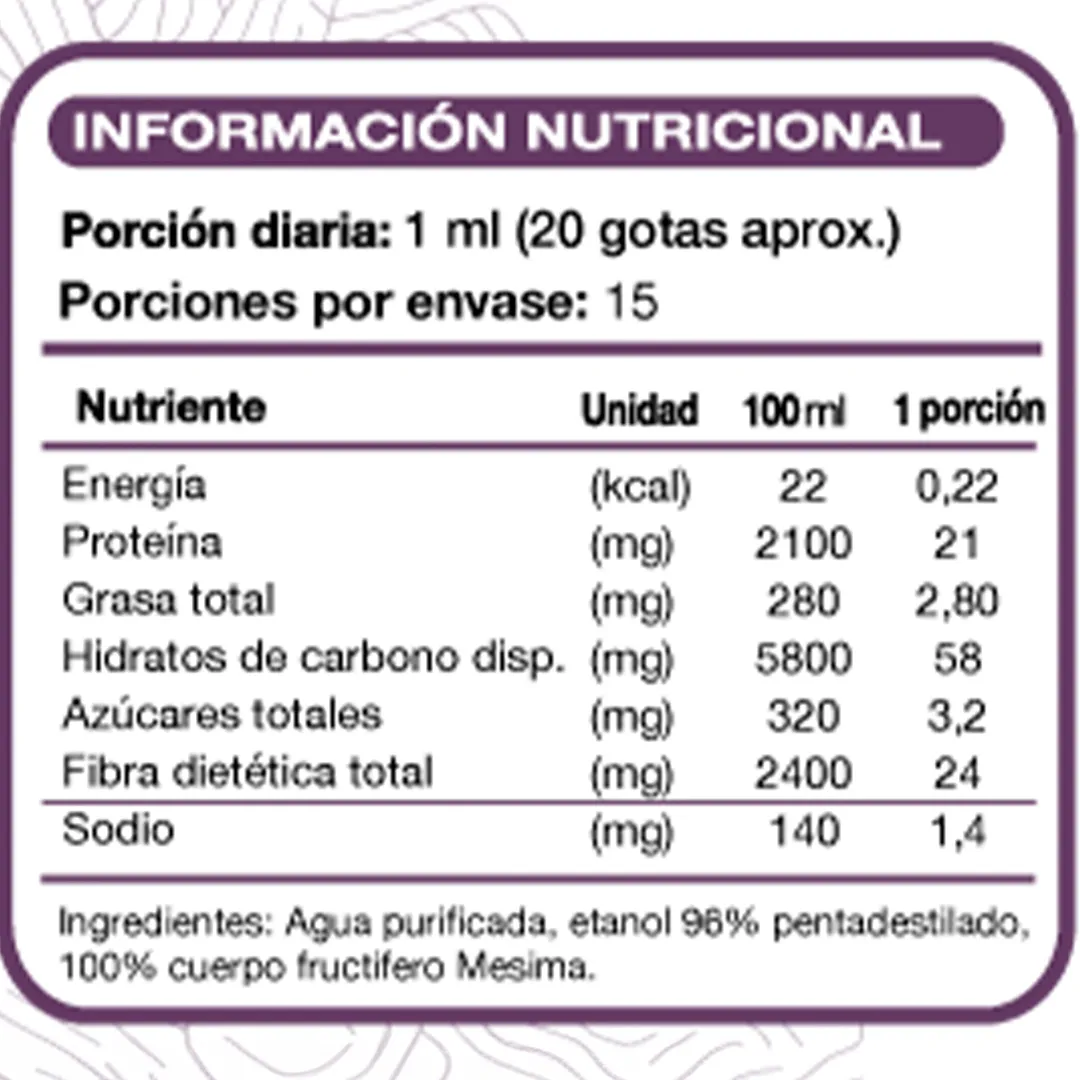 Hongo Mesima<br><span style="font-size:14px">15 ml | Sublingual - Gotas</span><br><span style="font-size:12px">Triple Extracción - Concentración 3:1</span> - Imagen 2